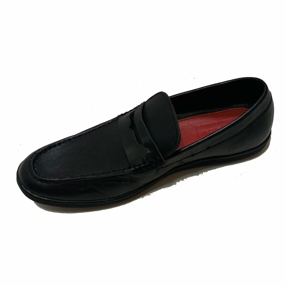 9 / Bugatchi men’s Black Leather Loafers